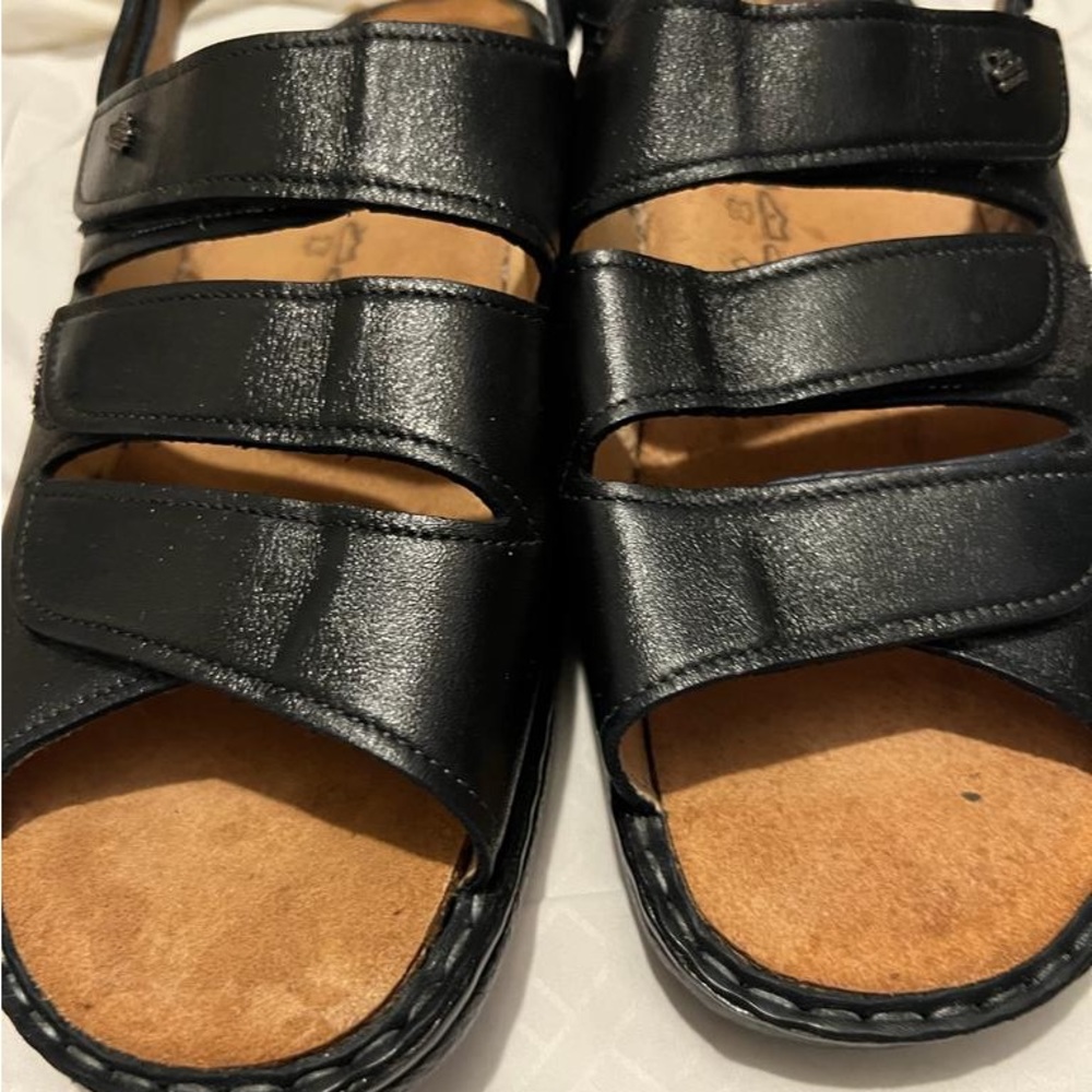 Finn Comfort Andros Black Leather Soft Footbed - Picture 5 of 10